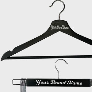 Shirt & Pant Solid Wood Custom Hanger Set - Black